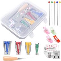 Ccykxa - Appareils à Biais Accessoires Couture Kit Fabrication de Ruban 6mm 12mm 18mm 25mm Outil de Couture diy Biais Tissu avec Epingle Poinçon à