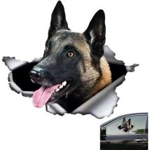 Autocollant de voiture 20 cm autocollant de voiture chien malinois belge autocollant de voiture autocollant déchiré 3D autocollant de chien de