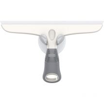 Blanc et Gris Raclette en Silicone avec Support Ventouse, Raclette Polyvalente pour Vitre, Pare-Brise de Voiture, Fenêtre, Porte de Douche, Salle de
