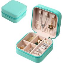 Ccykxa - Bleu Boite a Bijoux,Boîte à Bijoux pour Femme,Petite Organisateur de Bijoux de Voyage en Cuir PU,Organisateur de Boîte à Bijoux Portable