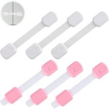Bloque Porte Bébé, 6 Pièces Securite Porte Enfant, Sécurité Enfant, Porte Securite Bebe avec Adhésif, Sans perçage pour Armoire, Tiroirs,