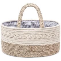 Boîte à couches multifonction pour bébé, sac à couches portable en plein air, sac de rangement en corde de coton panier de rangement pour couches de