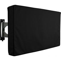 Boîtier pour téléviseur d'extérieur(50-52'), moniteur de terrasse et de jardin et téléviseur - Étanche et durable - Noir - Compatible avec un support