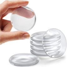 Butée de poignée de porte murale la plus solide 5.08cm Ensemble. 6 morceaux de bouton en caoutchouc transparent, coussin de protection ronde.