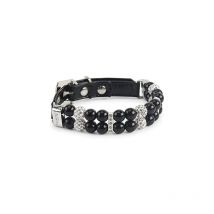 Collier pour Animal Domestique avec Perle,Collier Tendance en Cuir Synthétique avec Strass et Strass,Collier Réglable en Cuir PU,Collier de Perles