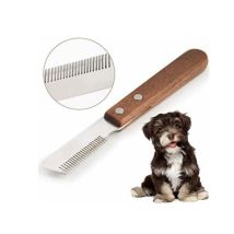 Ccykxa - Couteau à Trimmer pour Main Droitier Couteau à dénuder Professionnel pour Chien avec Manche Ergonomique en Bois