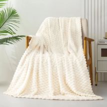 Couverture plaid en peluche pour canapé 100x150(blanc) - Ccykxa