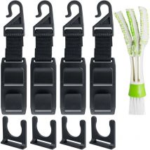 Ccykxa - Crochets de Appui-tte de Voiture avec Mini Brosse Chiffon pour Ventilateur D'air, senhai Lot de 4 Organiseur de Suspension de Sige Arrire,