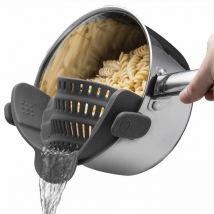 Gris)Passoire de cuisine silicone suspendue Tamis la Farine avec Poignée Mailles Fine pour Poudre Pâtisserie égoutter Nouille Riz passer Sauces