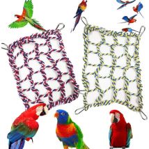 CCYKXA Hamac pour Petit Animal Jouet pour Perroquet Filet d'escalade Tissé avec 4 Crochets Accessoires pour Cage à Rat Échelle Jouet pour Rat Hamac