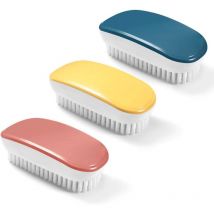 Ccykxa - jaune, rouge, bleu)Brosse à linge douce, Brosse à linge, Outil de brosse de nettoyage à main coloré 3 pièces pour vêtements, chaussures,