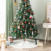 78cm Jupe de Sapin de Noël,Tapis de Sapin de Noël Rouge,Couvre-Pied de Sapin de Noël Motif Père Noël ,Couvre Pied Sapin Jupe d'arbre pour Décorations
