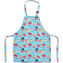 Ccykxa - Kids Cartoon Canvas Apron Adjustable Neck Strap Children Apron for Cooking Baking Painting