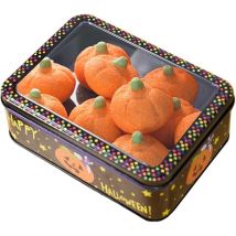 CCYKXA – Halloween Keksdose aus Metall – 18,6 x 13,3 x 6,7 cm – Tragbare Aufbewahrungsbox für Süßigkeiten und Kekse