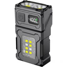 Ccykxa - Lampe de poche magnétique à clip – Lampe de poche magnétique – Lampe de poche portable rechargeable par usb, lampe de poche compacte,