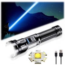 Ccykxa - led Flashlight,Super Bright usb Rechargeable Tactical Torch,High Powerful Handheld Searchlight,IPX5 Waterproof,Zoomable,7 Light