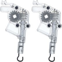CCYKXA Lot de 2 bascules pour stores horizontaux à profil bas de 5,1 cm, mécanisme d'inclinaison, connexion à crochet avec engrenage de forme carrée,