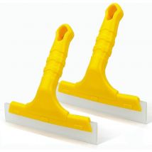 Lot de 2 mini raclettes pour miroir de douche et évier pour porte en verre, comptoir, fenêtre, pare-brise, application de film teinté pour véhicule,