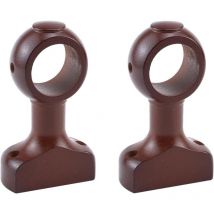 Lot de 2 supports de tringle à rideaux en bois pour tringle à rideaux de 3,8 cm (marron) - Ccykxa
