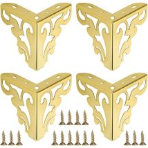 Lot de 4 pieds de canapé modernes en métal - 12 cm - Pieds de rechange pour meuble tv, canapé ottoman, placard - Doré - Ccykxa