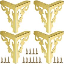 Lot de 4 pieds de canapé modernes en métal - 15 cm - Pieds de rechange pour meuble tv, canapé ottoman, placard - Doré - Ccykxa