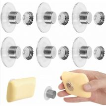 CCYKXA Lot De 6 Porte Savon Aimanté Ventouse, Porte Savon Muraldouche sans Perçage, Aimant Savon Solide, Porte-Savon Douche Aimanté Magique sans