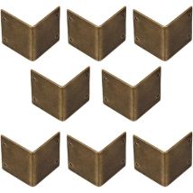 Ccykxa - Lot de 8 protections d'angle en laiton pur à angle droit de 90 degrés en bois de camphre, protection de bord antique (30 x 30 mm)