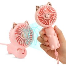 Ccykxa - Mini Portable Fan with Rechargeable Battery and 3 Speeds, Cute Personal Electric Fan for Girls/Women/Kids Outdoor, Foldable for