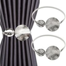 Ccykxa - Moderne Vorhang-Raffhalter aus silberfarbenem Metall, 2 Stück – Wohnaccessoires für Wohnzimmer und Schlafzimmer (Lotusblatt)