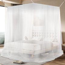 Moustiquaire de Lit, Grand Moustiquaire Carrée Universelle Moustiquaire Baldaquin Moustiquaire pour Lits Simples et Doubles Protéger Efficacement des