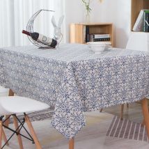 Nappe Rectangulaire Coton Lin Glands Nappe Lavable Résistant à l'huile Résistant Aux Taches Facile d'entretien Nappes pour Intérieur Extérieur Jardin