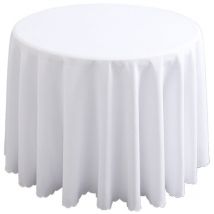 Nappe ronde blanche - 240 cm - Nappe de table de qualité pour mariage/banquet/restaurant/fête - Ccykxa