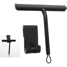 Noir Raclette de Douche,Raclette vitre Douche,Raclette Douche avec Support en Silicone,Raclette Silicone pour Salle de Bain,Verre,