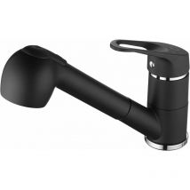 Noir Robinet Cuisine Douchette, Mitigeur Cuisine avec Douchette Extractible 42 cm 2 Jets Bec Rotatif sur 120° Robinet Froid et Chaud Disponible