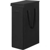 Ccykxa - noir).Panier à linge fin avec couvercle - 58 l - Grand panier à linge fin respirant et pliable - Grand panier de rangement pour vêtements,