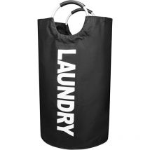 Noir)Paniers à linge pliable, 90L Panier à Linge avec poignée, Sac à Linge en Tissu Oxford, Panier Linge Sale Bac Linge Sale, Corbeille à Linge