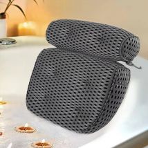 Oreiller de Baignoire 4D,Coussin de Bain avec 7 Ventouses Antidérapant,Oreiller De Baignoire Air Mesh,Coussin de Nuque Ergonomique Coussin de Spa