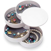 CCYKXA Organisateur de bijoux, Petite Boîte à bijoux boucle d'oreille Support pour femmes, bijoux Boîte de rangement 4 couches Rotatif bijoux