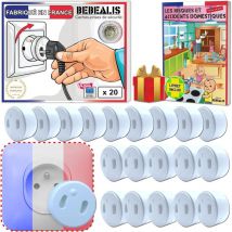 Pack x20] Cache Prise Bébé Français Amovible [ Sans Clef Ni Adhésif ] - Invention 100% Made In France - Cache-Prise Bebe - Sécurité Domestique Et