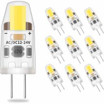 Ccykxa - Paquete de 10 bombillas led G4 regulables, blanco frío, 2 w equivalentes a halógenos de 20 w, 200 lm, bombilla de bajo consumo sin parpadeo,