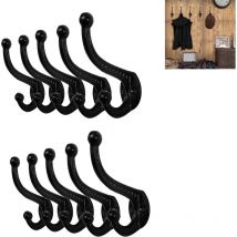 Ccykxa - Patere Murale En Fonte,Grand Crochet Porte Manteau,Métal Patere Porte Manteau,Pathere Mural,Patère Murale,Lot de 5,Noir
