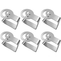 Pince à Nappe en Acier Inoxydable 6 Pièces Pince de Nappe de Plein Air Pièces Attache Nappe de Table Clip Nappe Pince Nappe Clip Exterieur Ajustable