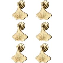 Poignées de bouton en forme de feuille de Ginkgo, 6 pièces poignée de traction pendante en forme de goutte dorée, poignée de tiroir monotrou pour
