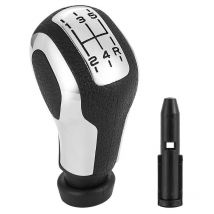 Pommeau de levier de vitesse noir 5 vitesses avec adaptateur pour Peugeot 106 107 205 206 207 301 306 307 308 406 407 408 508 605 806 807 2008 3008