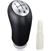 Pommeaux de leviers de vitesse manuel 5 vitesses pour Renault Clio iii 2005-09, Megane 2 Laguna 2 2003-09, Clio 4 2012-19 Noir Cuir, avec Adaptateur