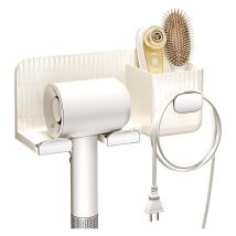 Ccykxa - Porte Sèche Cheveux Support, Support Seche Cheveux avec Range-Câbles, Porte Seche Cheveux Mural sans Percage, pour hôtel de Chambre à