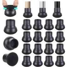 Protection Pied de Chaise, 16 pièces Protege Pied de Chaise de Feutre Petit Noir, Silicone Protecteurs Patin de Chaise Ronds, Pied de Chaise