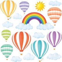 Rainbow e mongolfiere Adesivi da Parete Decorazioni Parete Stickers Murali Soggiorno Asilo Nido Camera da Letto per Bambini - Ccykxa