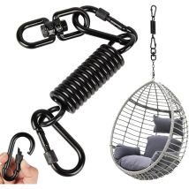 CCYKXA Ressort oscillant pour fauteuil suspendu, fauteuil suspendu avec 2 mousquetons et crochets pivotants à 360 °, mousqueton, capacité de charge