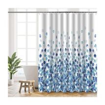 Rideau Douche, Rideau de Douche 180x200 cm, Rideaux de Douche Polyester Lavable en Machine avec Ourlet Inférieur Lesté et 12 Crochets, Rideau